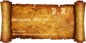 Weigang Márk névjegykártya